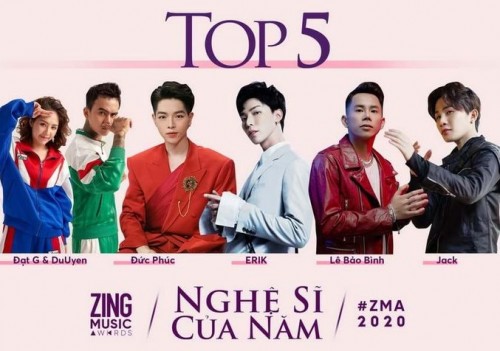 Jack thống trị danh sách đề cử Top 5 Zing Music Awards 2020 