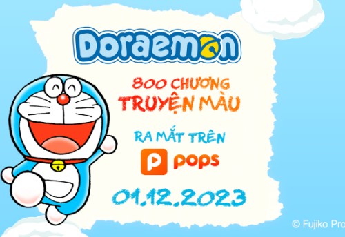 Pops lần đầu tiên phát hành bộ truyện tranh Doraemon bản màu phiên bản kỹ thuật số tại Việt Nam