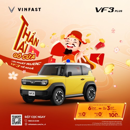 THẦN TÀI GÕ CỬA, RƯỚC VF 3 PLUS VỀ NHÀ