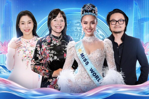 ĐƯƠNG KIM HOA HẬU VÀ CHỦ TỊCH MISS WORLD DỰ CHUNG KẾT MISS WORLD VIETNAM 2025